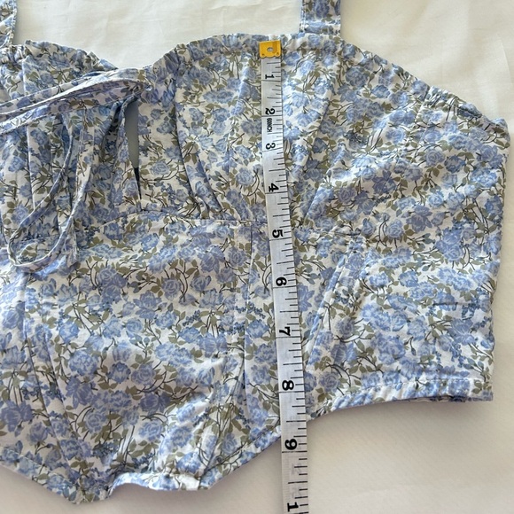 Garage Blue Floral April Poplin Bustier Corset Tank - Picture 5 of 9